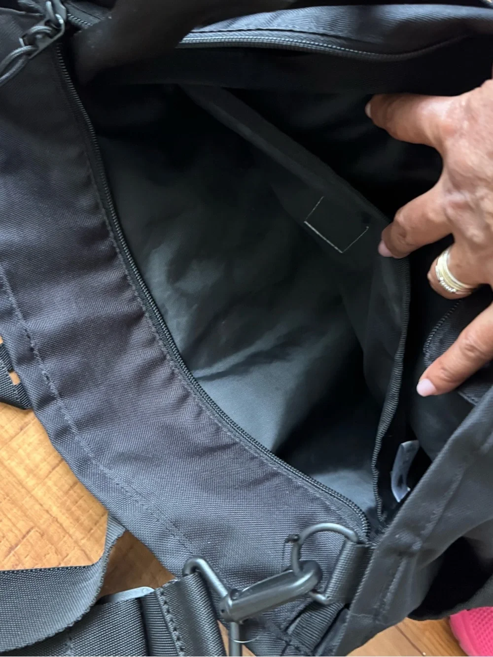 adidas Black Men's Messenger Tote with Front Zip Pockets
